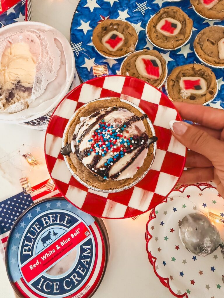chocolate syrup and sprinkles on top of icecream