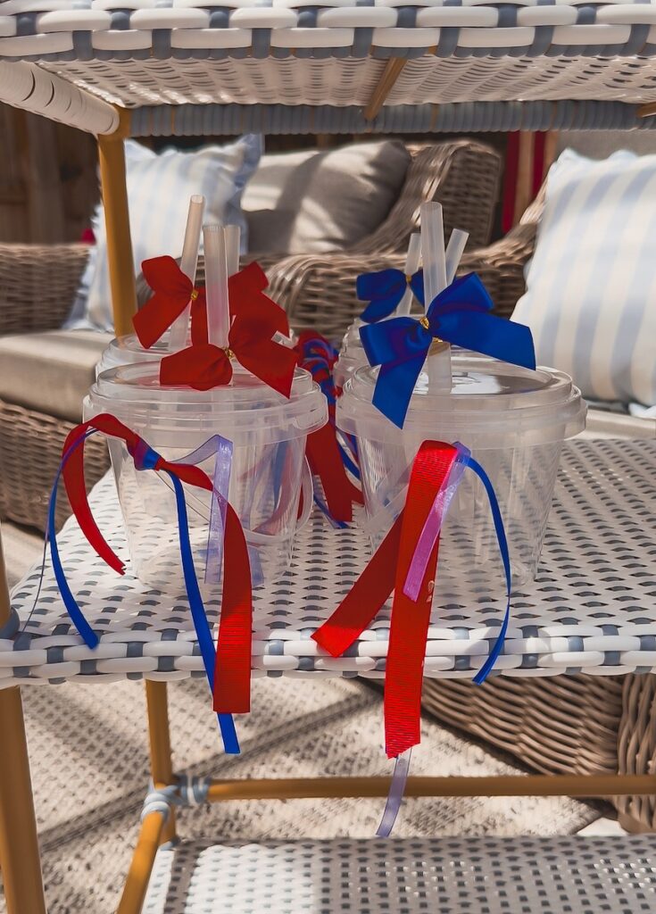 drink buckets used for patriotic drink station