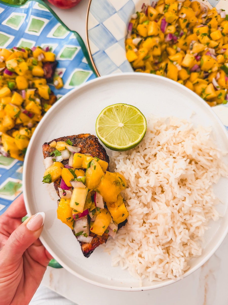 Mango Peach Salsa Salmon