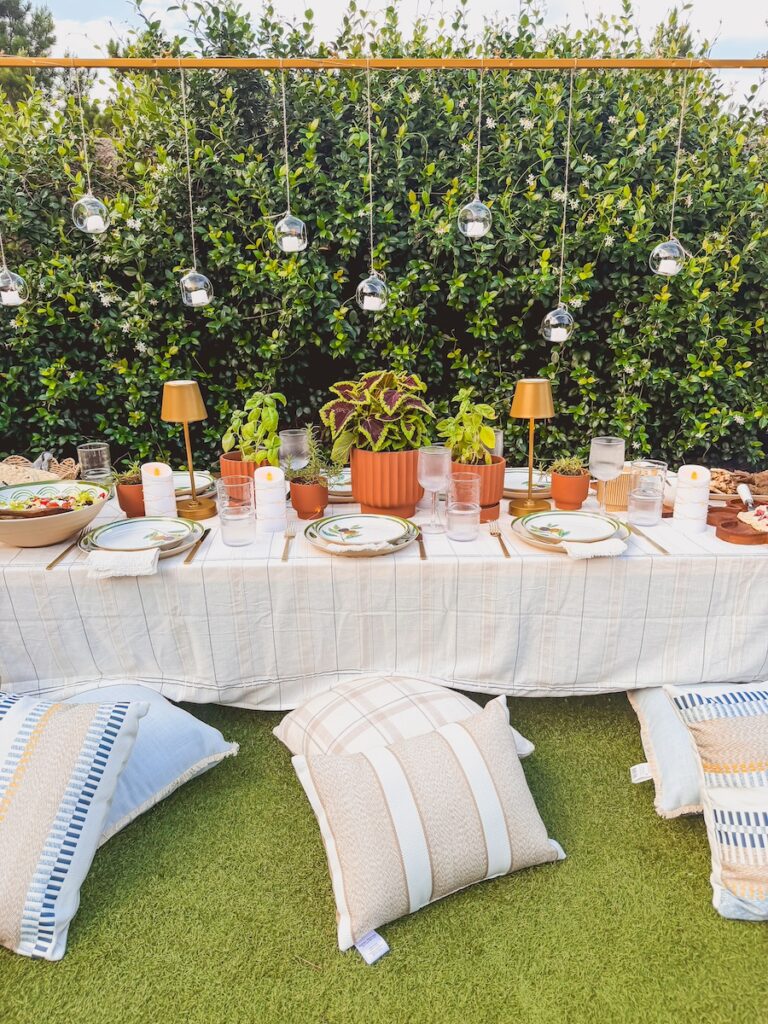 backyard dinner party at home