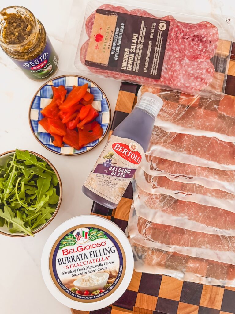 ingredients for charcuterie sushi