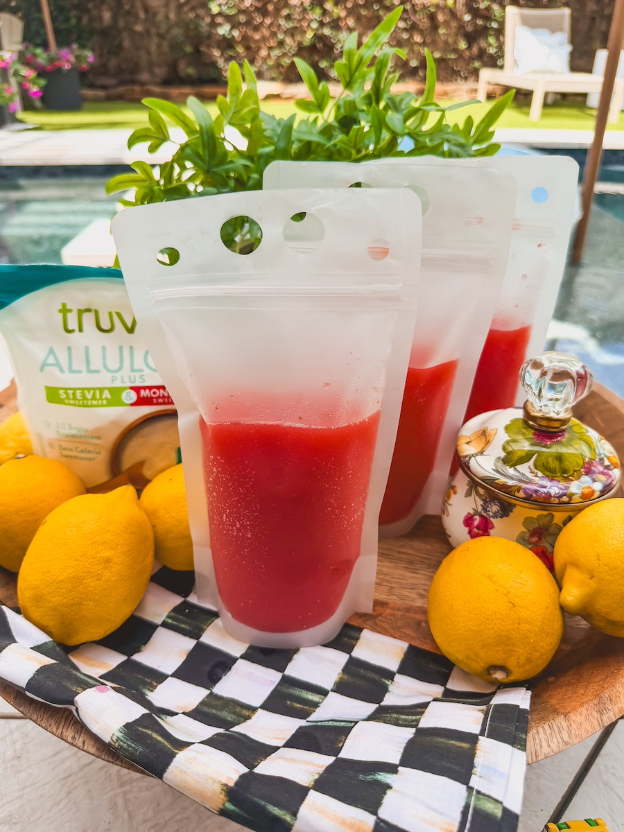 Strawberry Lemonade Cocktail Pouches (Easy Low-Calorie Summer Drink)