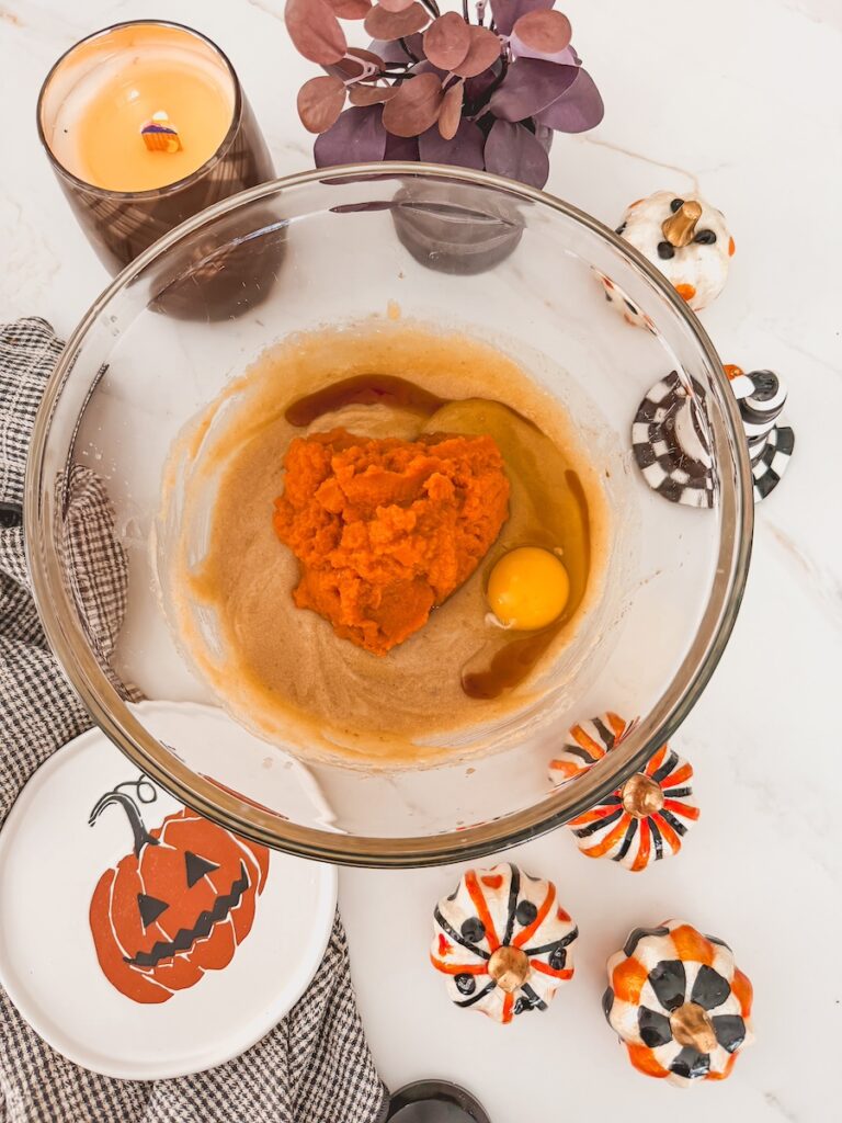 wet ingredients in glass bowl