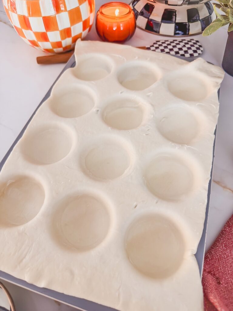 puff pastry cavities created for the filling