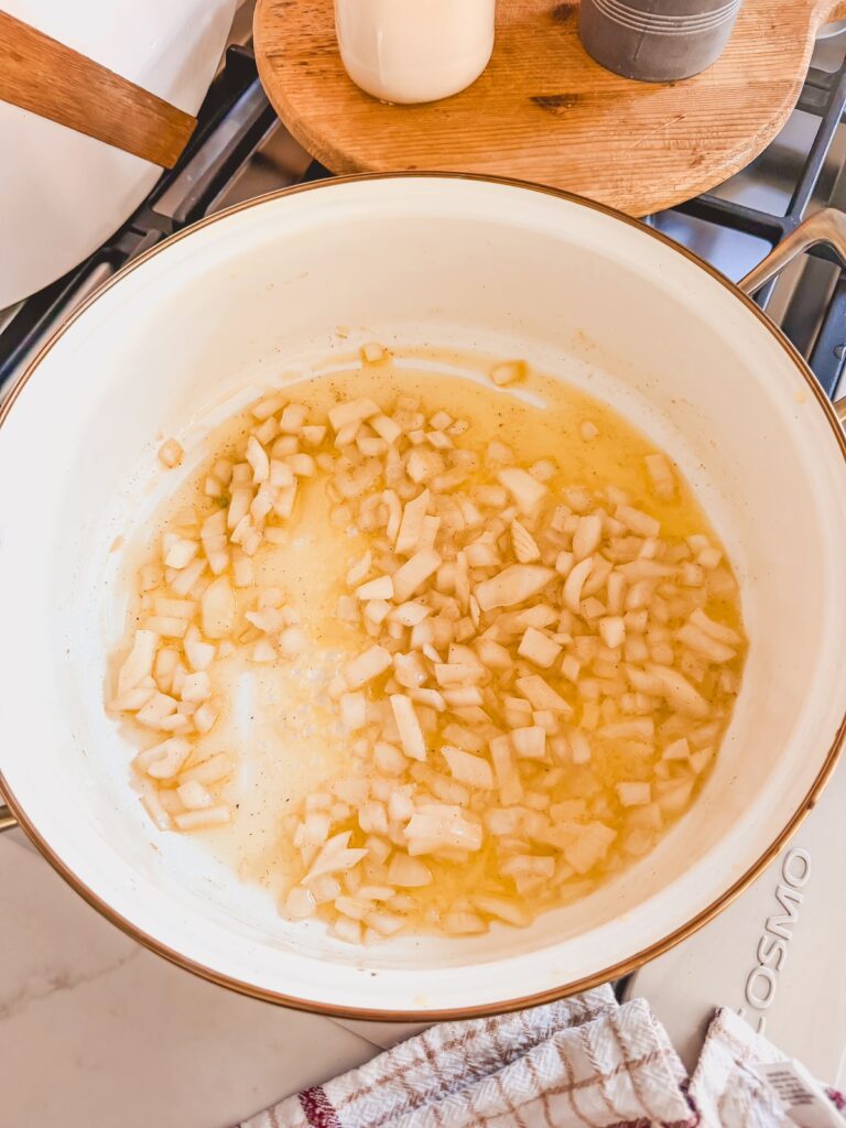 sautee the onion with butter