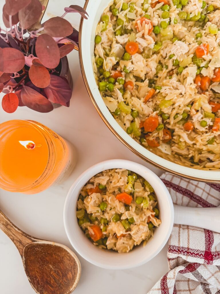 Creamy Chicken Pot Pie Orzo