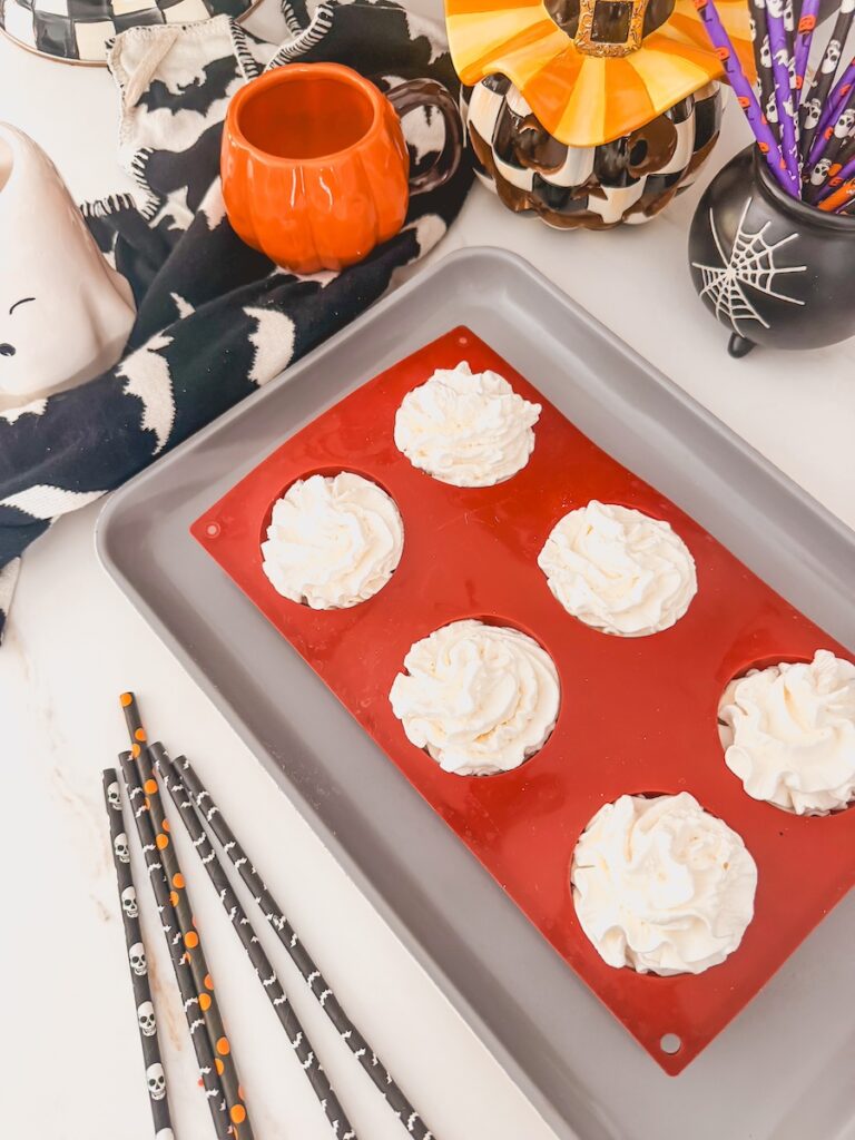 whipped cream in silicone mold