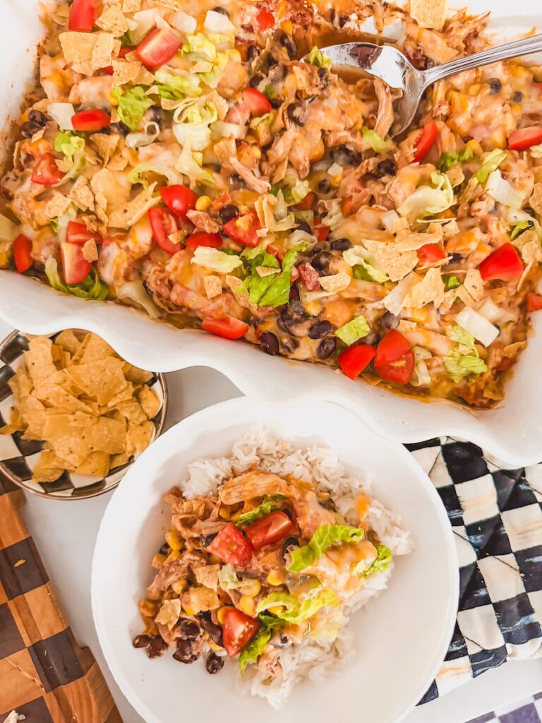 Easy Chicken Taco Casserole (Dump and Bake)