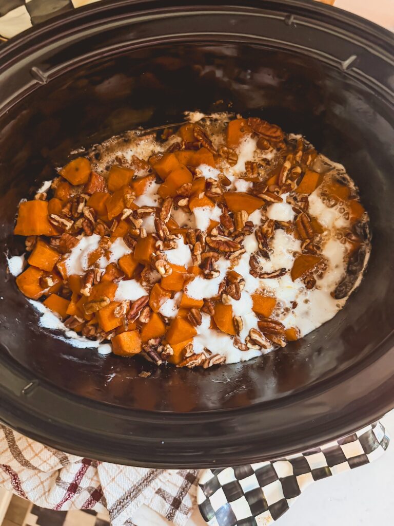 casserole in bottom of slow cooker