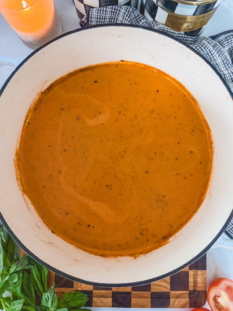 pesto added to soup