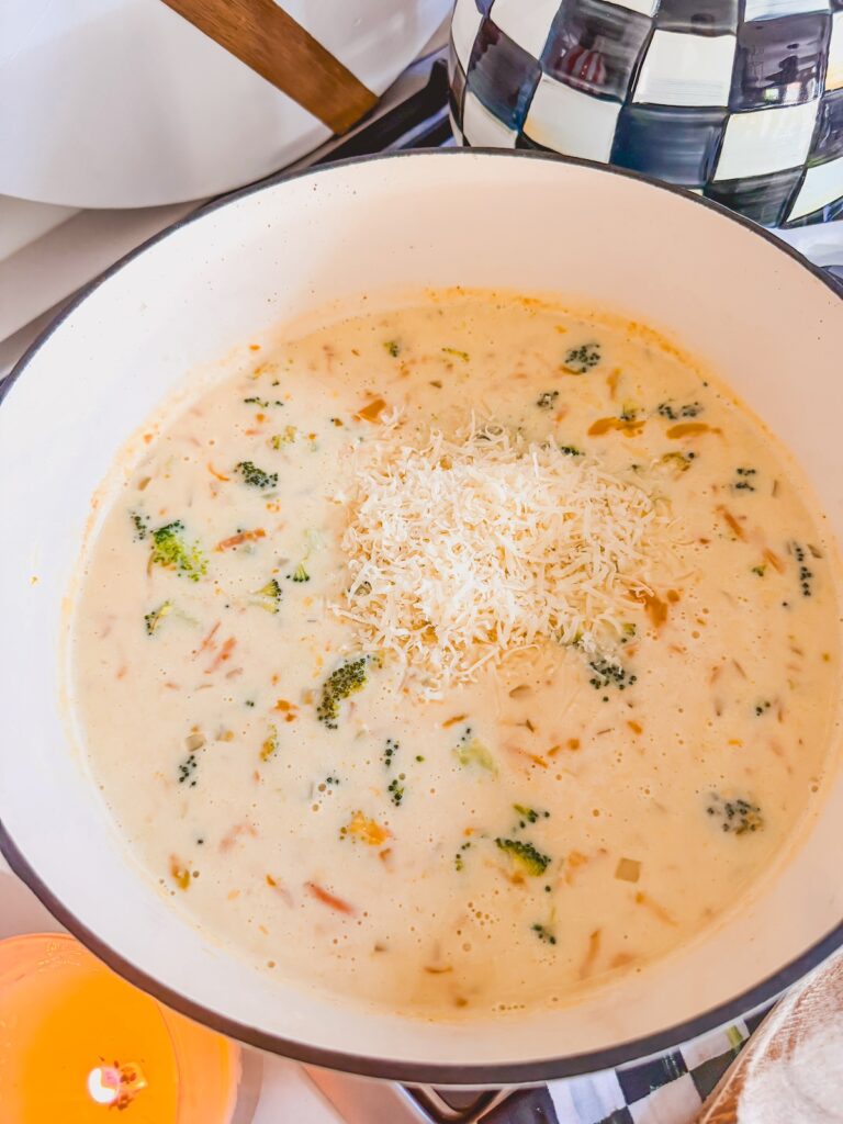 parmesan cheese added to soup