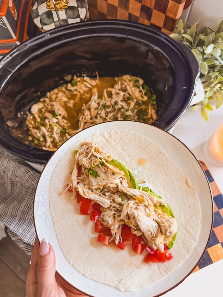 salsa verde chicken tortilla wrap